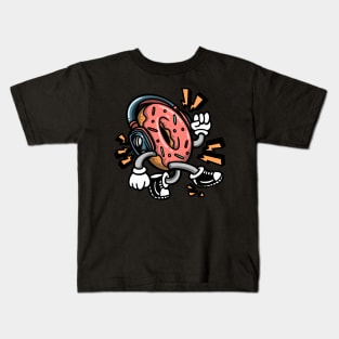 Donut With Headphones Kids T-Shirt